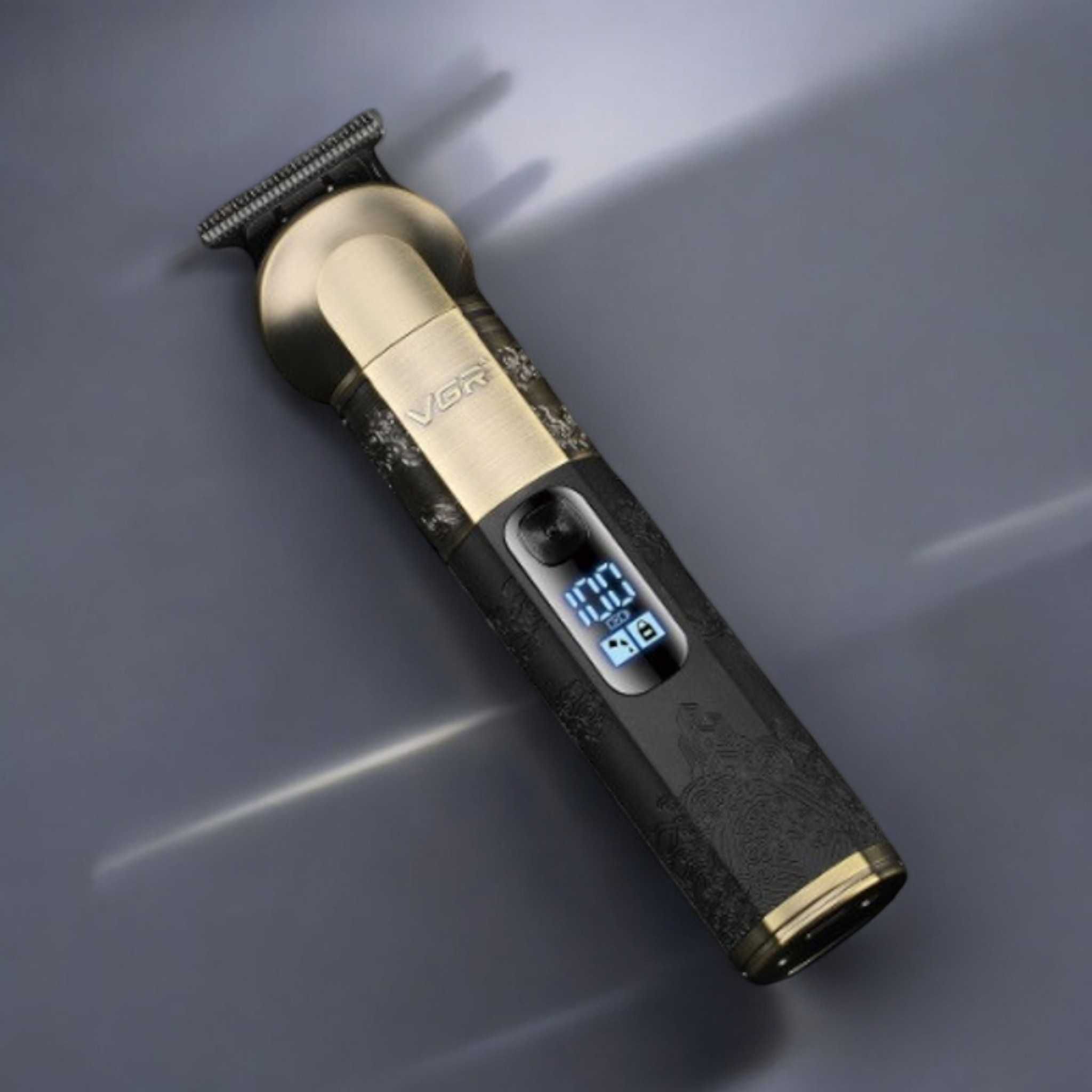 Тример для волосся та бороди VGR V-296 4 насадки 1200 mAh LED-дисплей