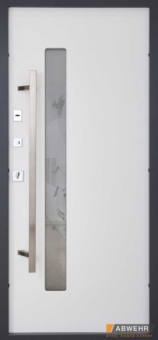 Вхідні ВУЛИЧНІ двері зі склом для будинку Liberty Glass Megapolis MG3