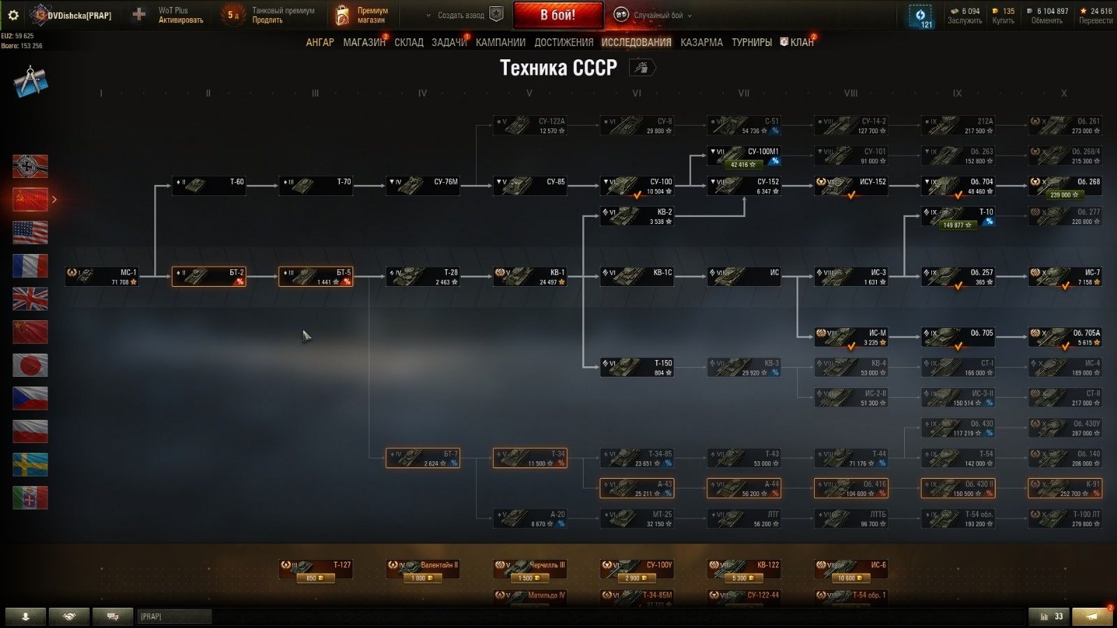 Личный аккаунт WOT