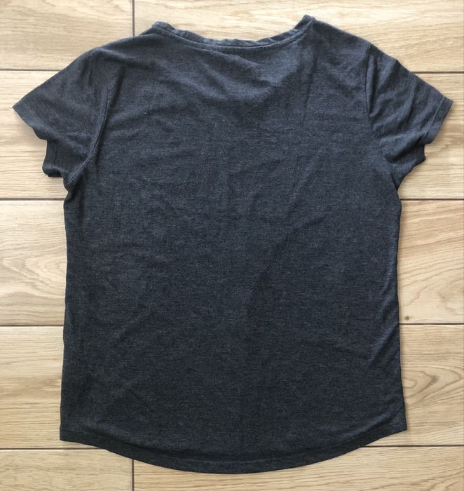 Szary T-shirt z domieszką lnu C&A XL