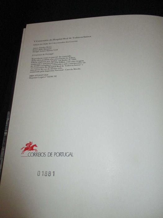 Livro V Centenário Hospital Real de Todos os Santos CTT CAPICUA