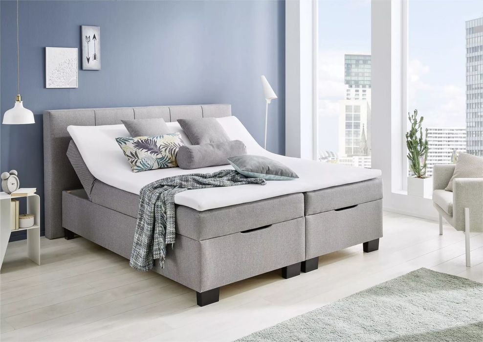 Łóżko kontynentalne 160x200 z pojemnikiem i topperem – BX-1620 | ONDA