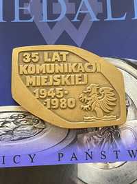 Medal 35 lat Komunikacji Miejskiej Słupsk 1980. Mennica Państwowa