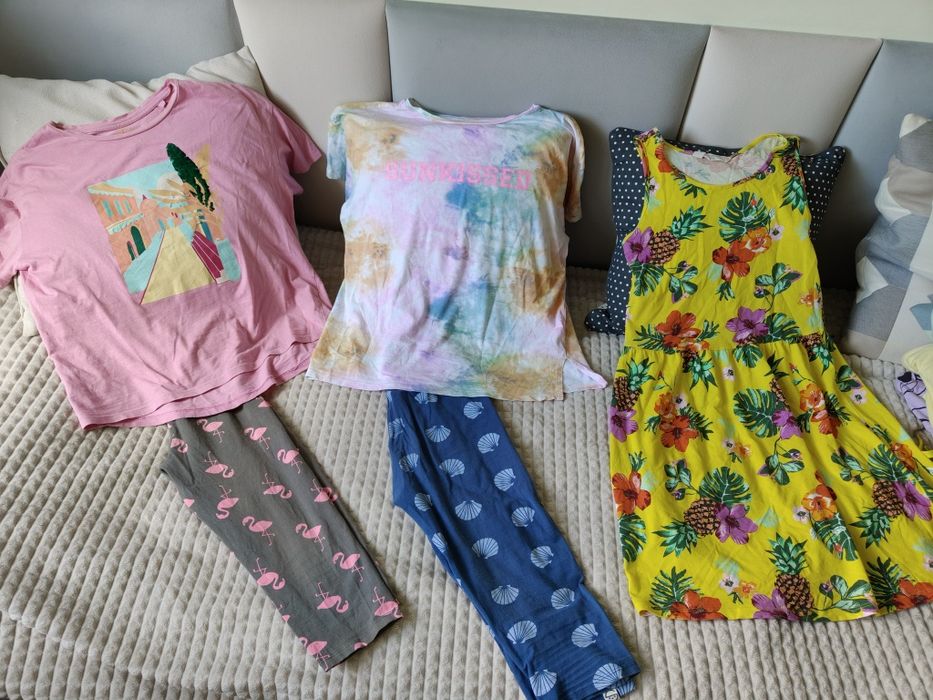 Paka ubranek dziewczęcych wójcik dres spodnie komplet sukienka leginsy