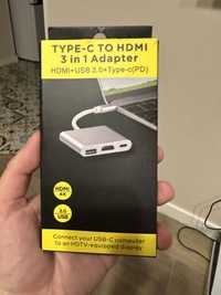 Переходник 3 в 1 Type-C to HDMI + USB 3.0 + Type-C