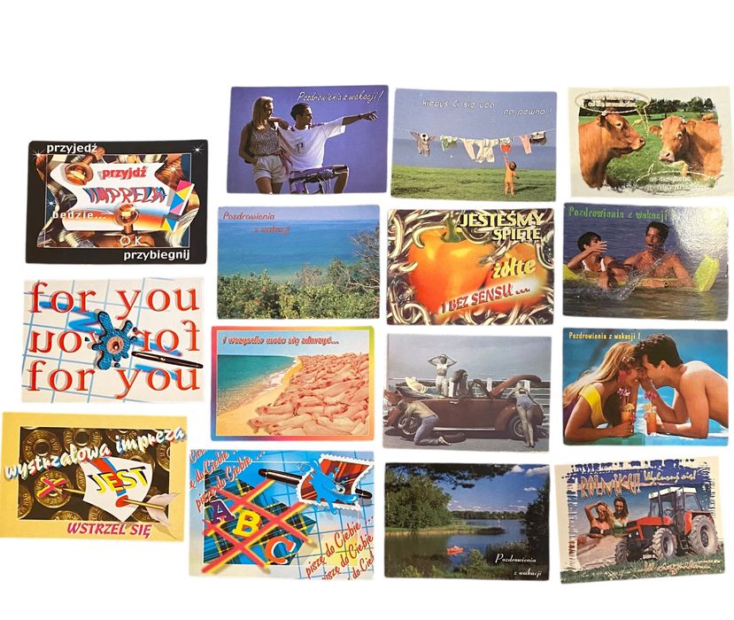 Pocztówki, ludzie, pozdrowienia, printcard, merigraf, top graphic