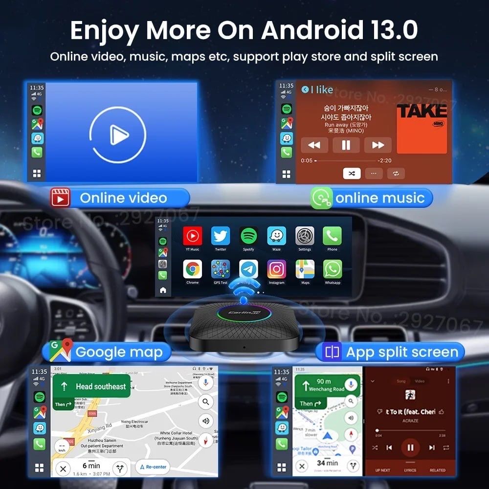 CarlinKit TBOX Ambient - Android 13 адаптер для CarPlay та AndroidAuto