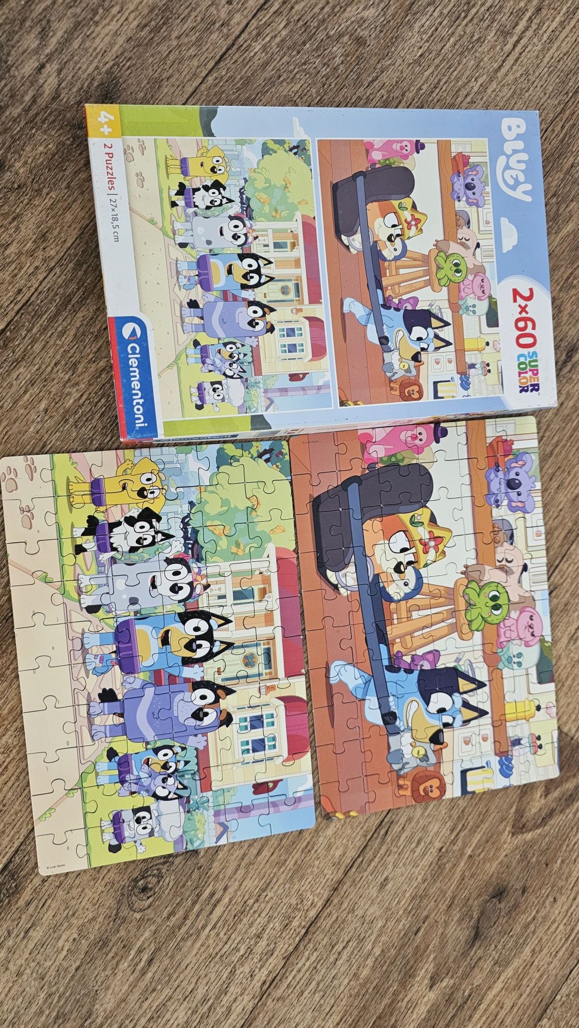 Zestaw puzzle bluey , koty, memo domino