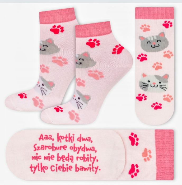 Soxo skarpetki r.23-25 kotki dwa wierszyk antypoślizgowe