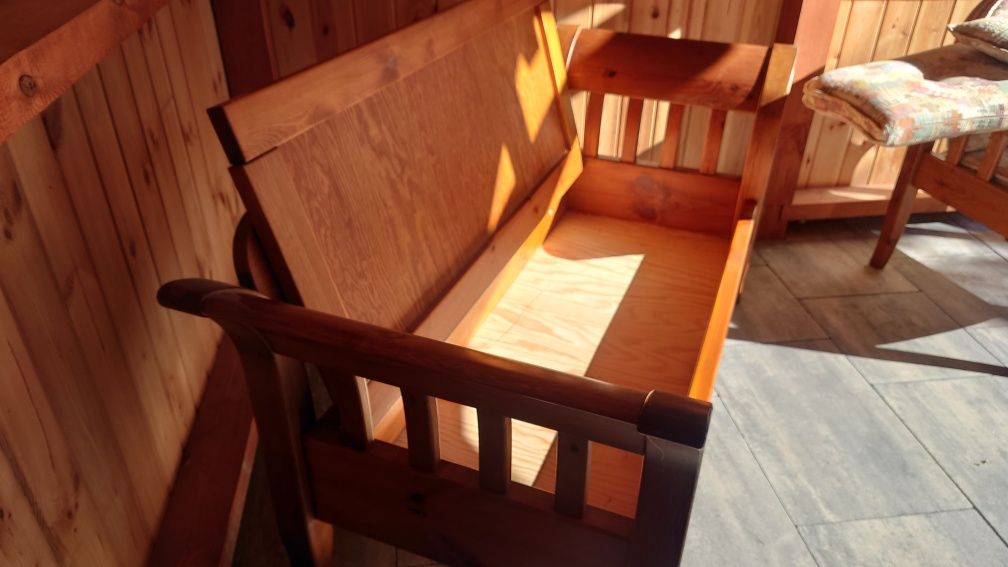 Ławka drewniana z fotelami,ogrodowa, tarasowa, altanka,kuchnia