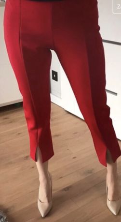Czerwone spodnie nowe cygaretki prettylittlethig xs s