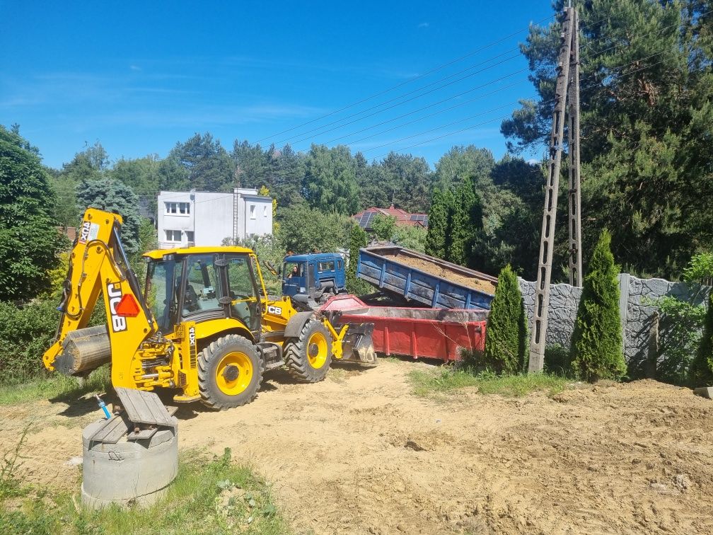 Usługi koparko-ładowarki , wyburzenia transport