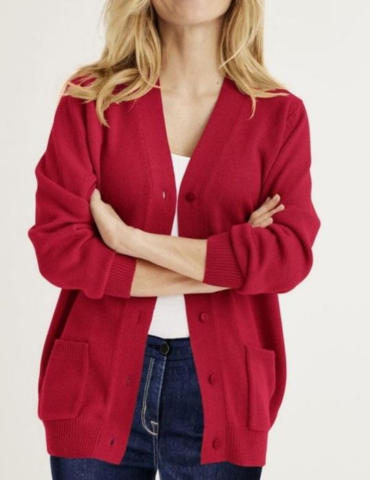 Подовжений светр на гудзиках з вовни мериноса