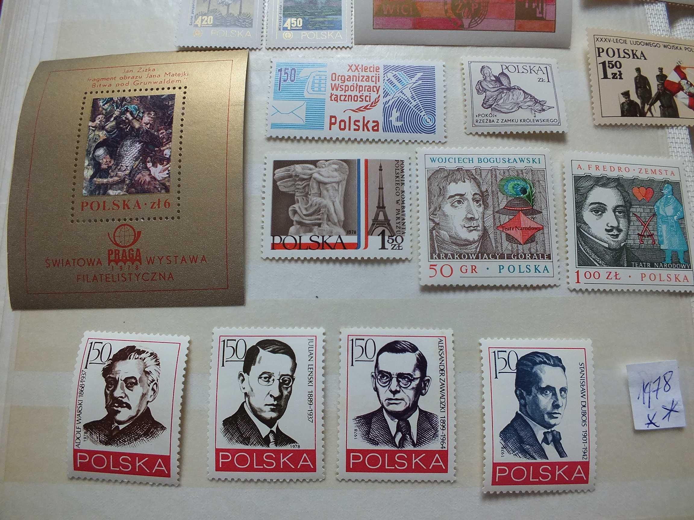 zestaw 38szt. znaczki,blok 1978r.,Polska PRL czyste,klej ,bez podlepki