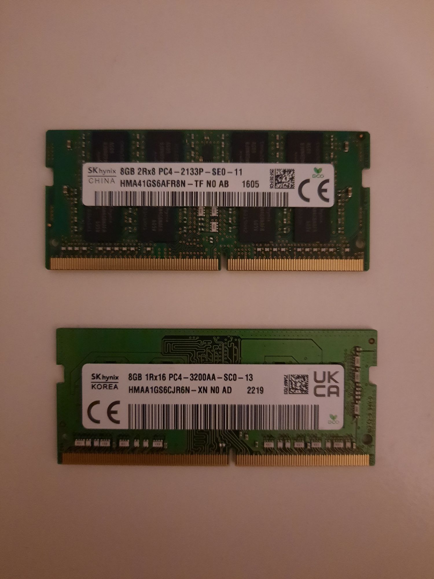 Memórias DDR4 de 8 Gb para portátil.