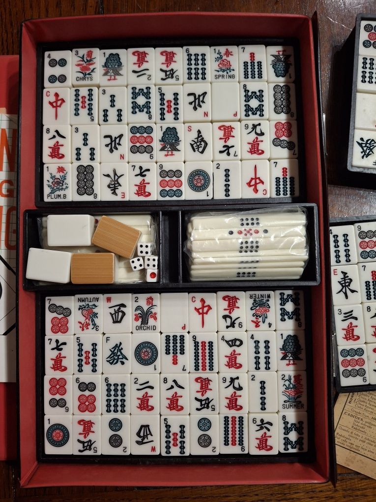 Mah jong antigo na caixa novo
