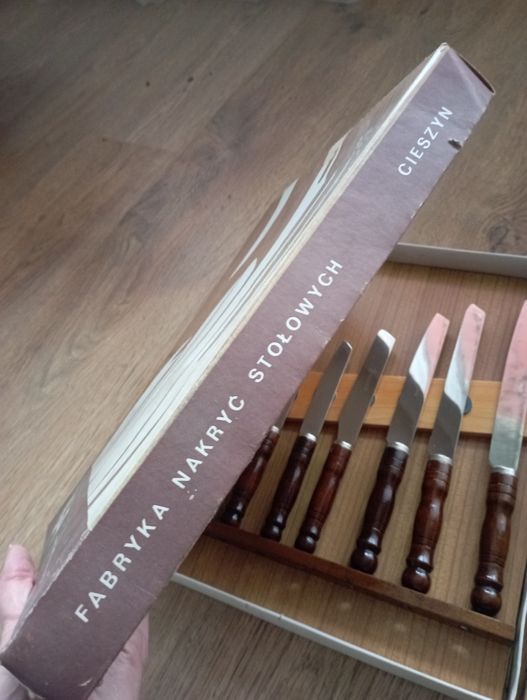Polwid Fabryka Cieszyn, komplet noży kuchennych PRL