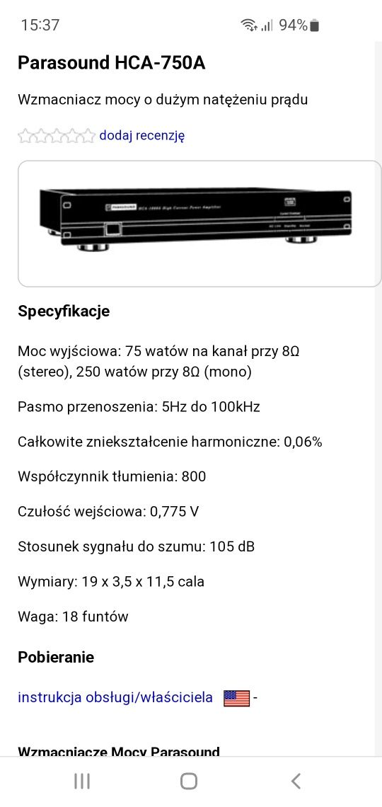 Parasound HCA-750a