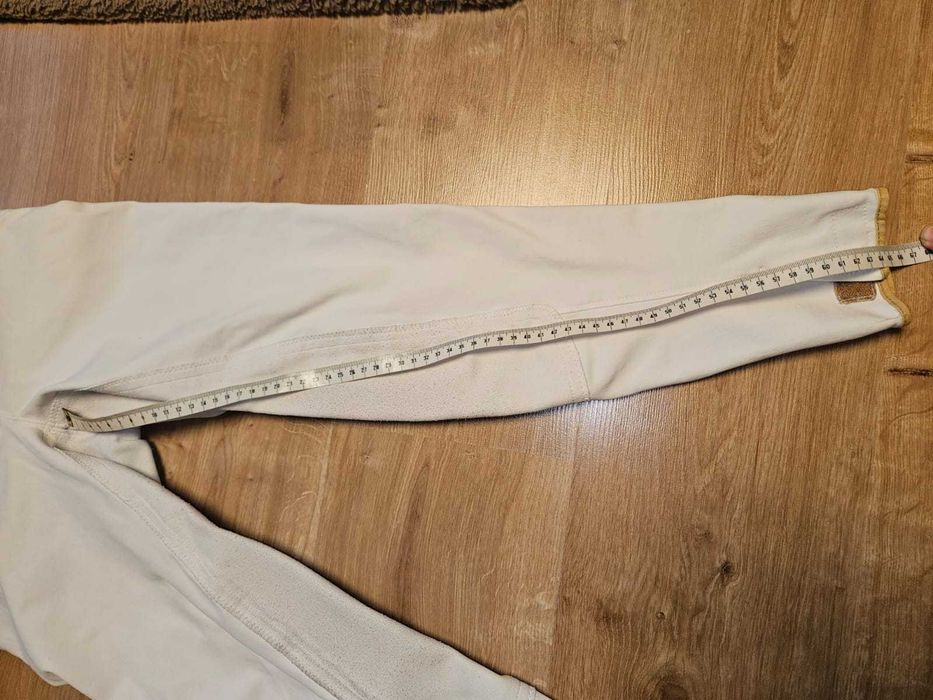Białe bryczesy pełny lej, 36, S