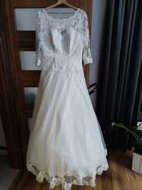 Suknia ślubna biała koronka
