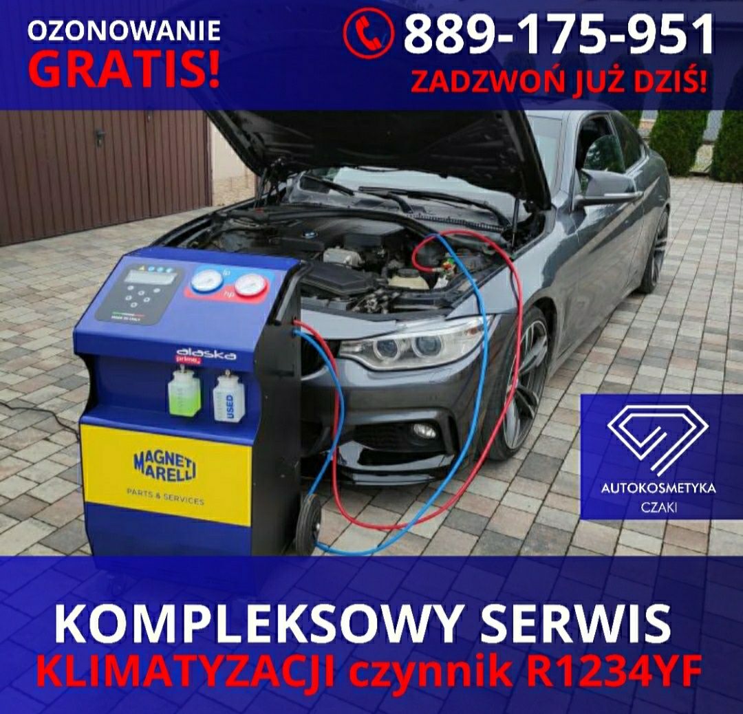Serwis nabijanie klimatyzacji samochodowej R134a i R1234YF
