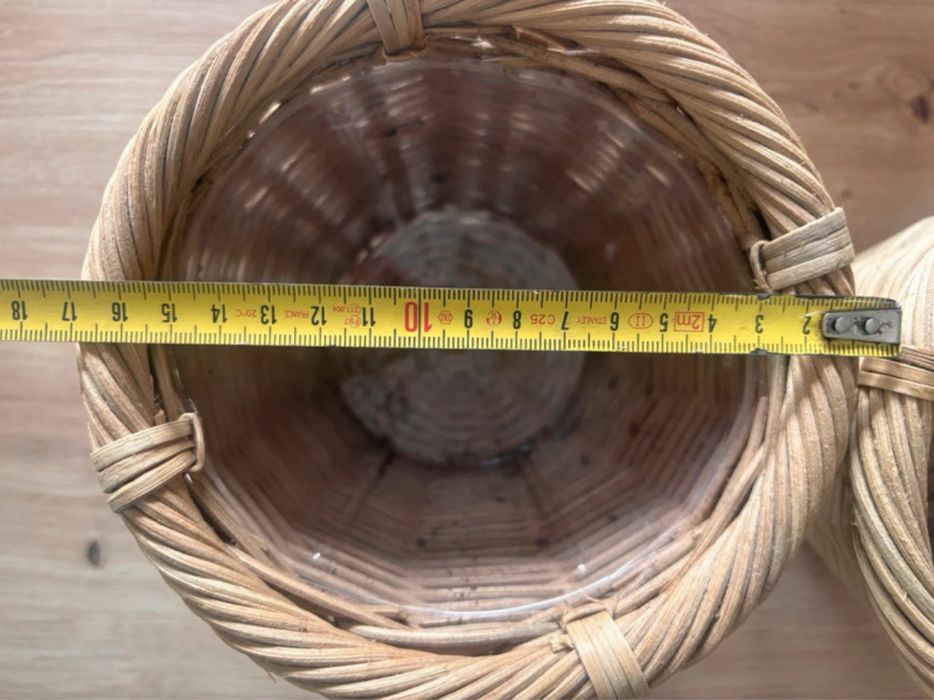 Ikea dwie doniczki boho rattan 12 cm Kaktusfikon
