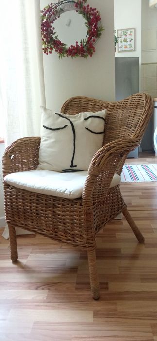 byholma ikea fotel wiklinowy rattan