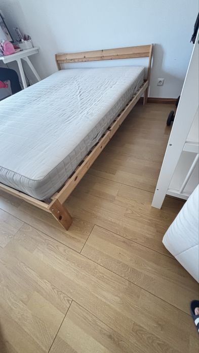 Cama ikea neiden + colchão ikea + estrado