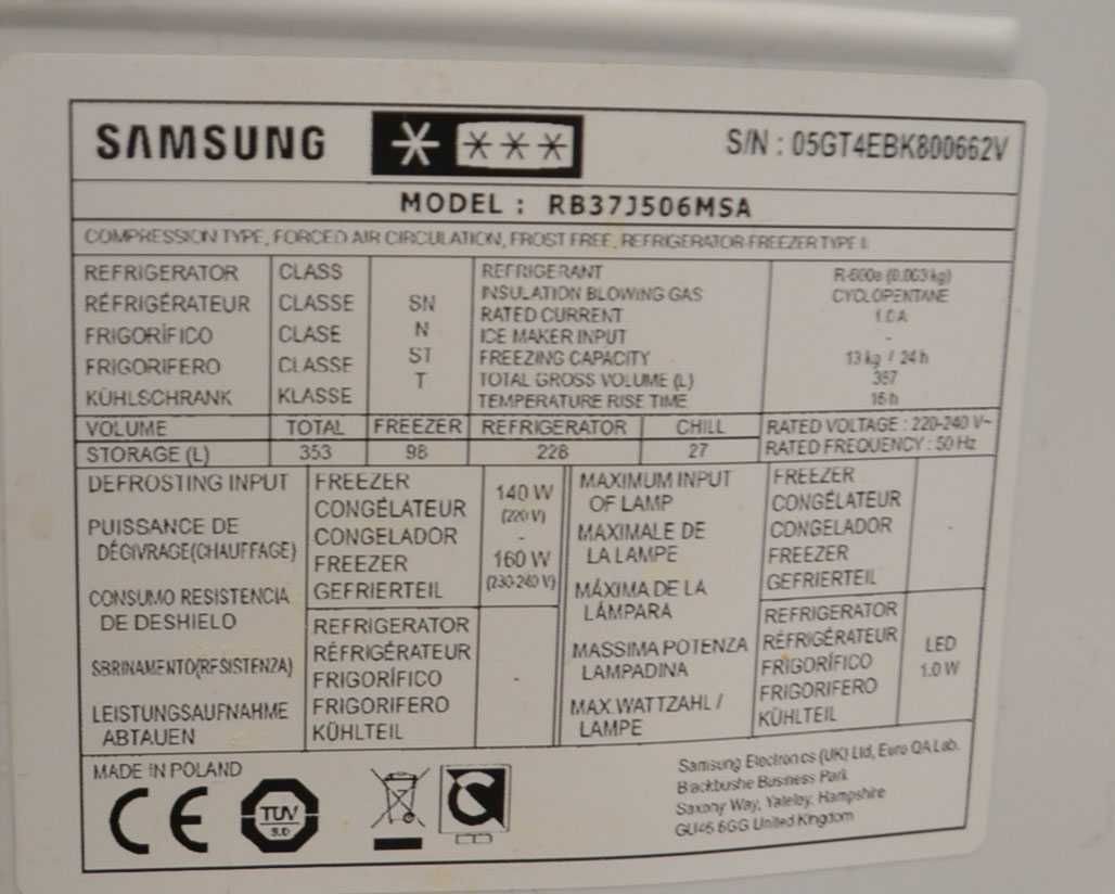 Lodówka zamrażarka Samsung 200cm.  inox no frost serwis naprawa