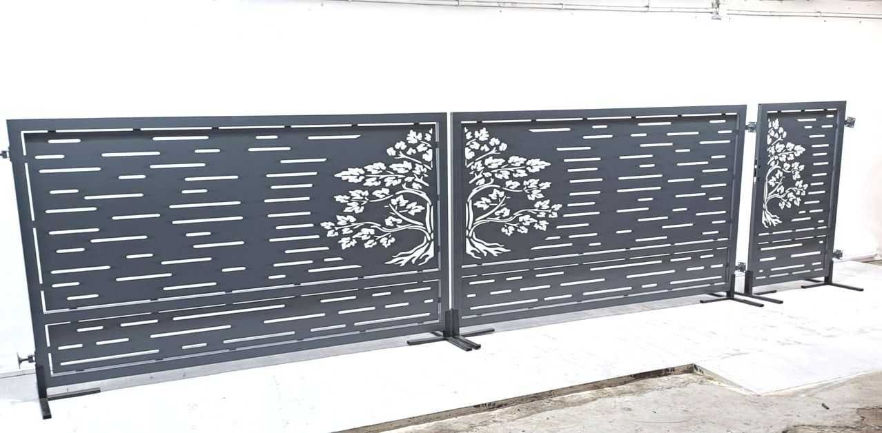 NOWOCZESNA brama wahadłowa z furtką – aluminiowa