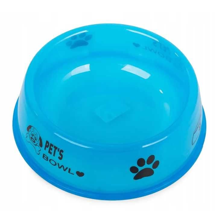 Miska dla psa kota przezroczysta plastik L 300 ML