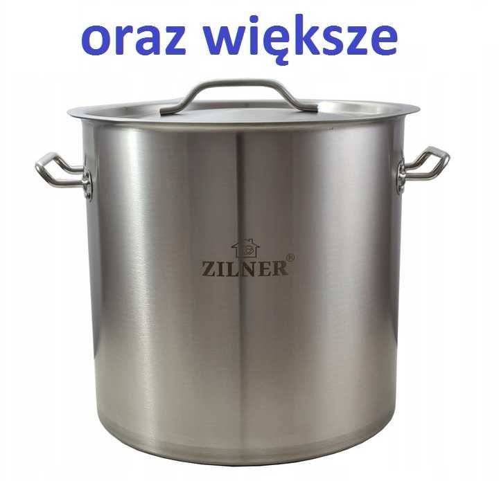 WYSOKI Wąski Garnek 25L ze Stali NIERDZEWNEJ z przykrywką, Indukcja