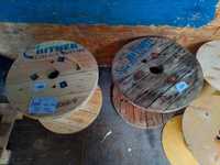 Szpule stolik zegar tarcze okrągłe drewniane blat podstawa stolik