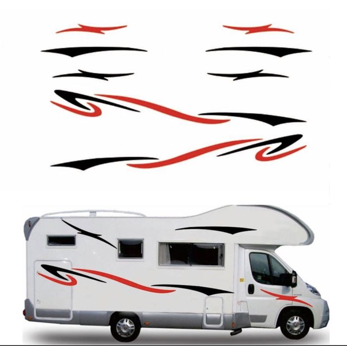 Zestaw naklejek na kampera gotowe oklejenie różne kolory ducato master