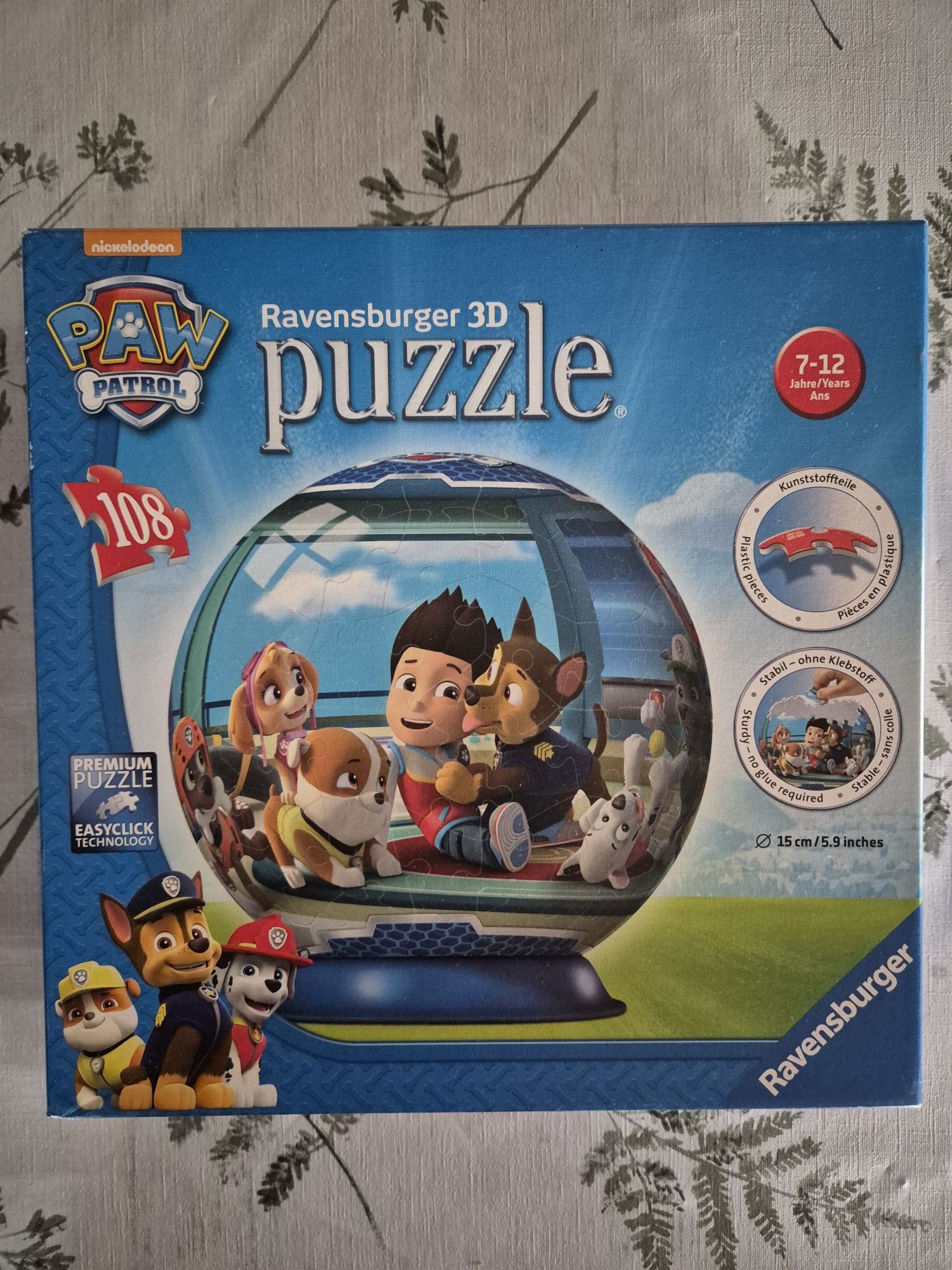 Puzzle 3d kula Psi Patrol 108 elementów Ravensburger