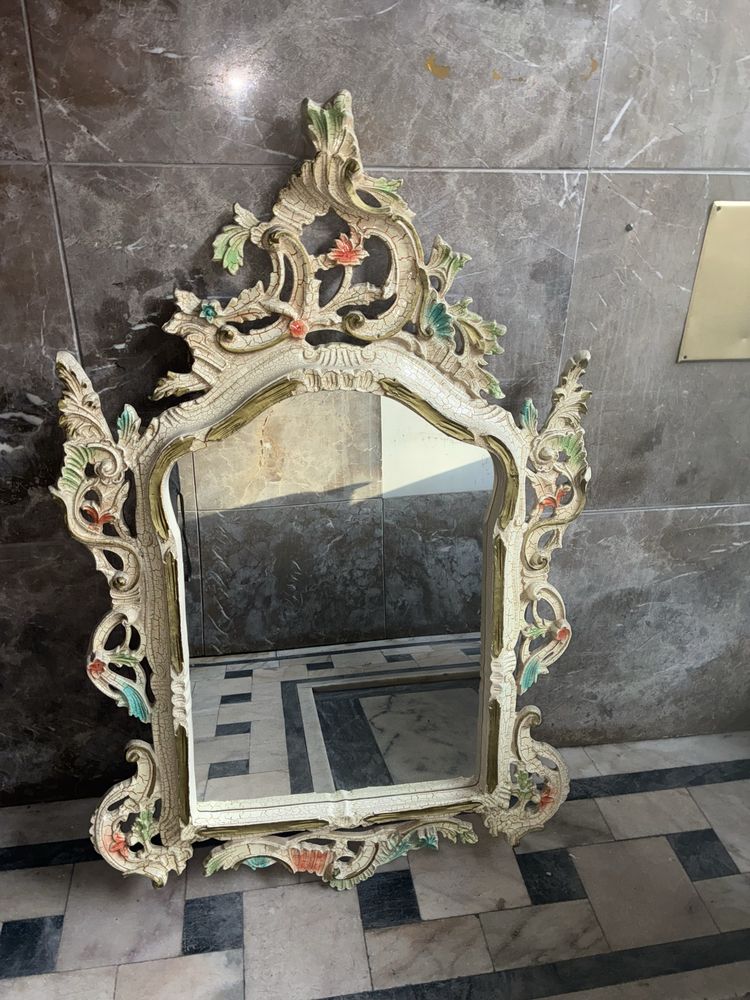 Mobilia de entrada/quarto rústica de madeira com espelho