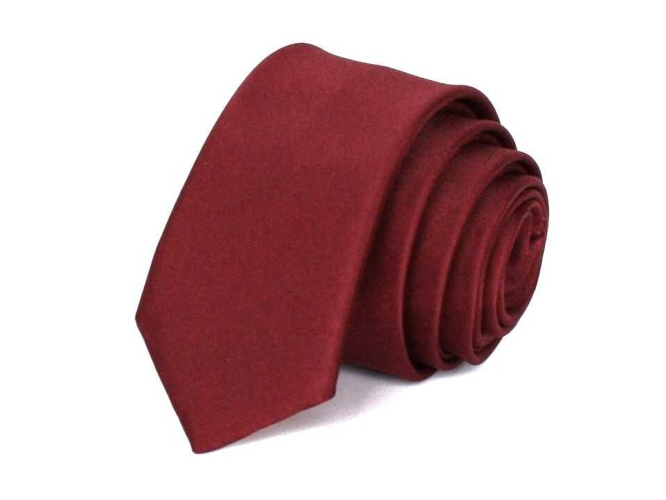Zestaw krawat ŚLEDŹ 5cm plus poszetka w kolorze BORDO