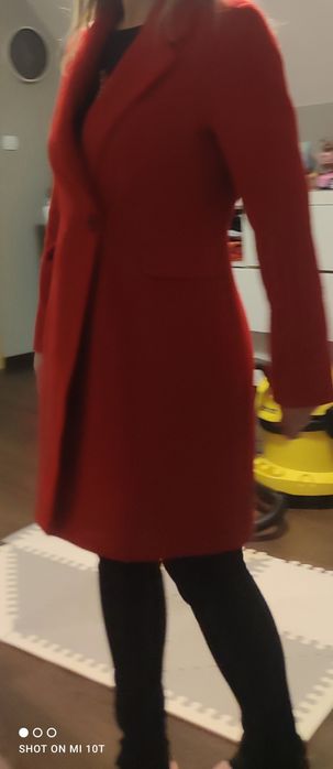 Płaszcz  mohito wełniany 36 kurtka zimowa czerwona płaszczyk