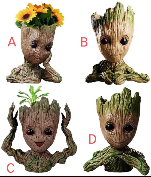 Marvel conjunto 4 Groot's guardiães da galáxia vaso suculentas