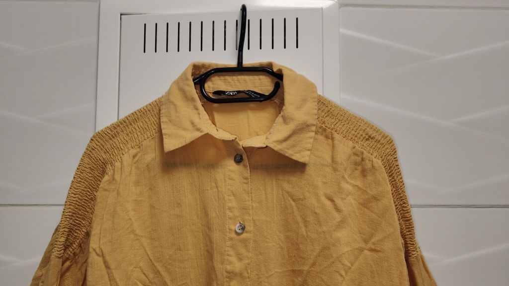 Bluzka Zara Basic r. M koszula musztardowa