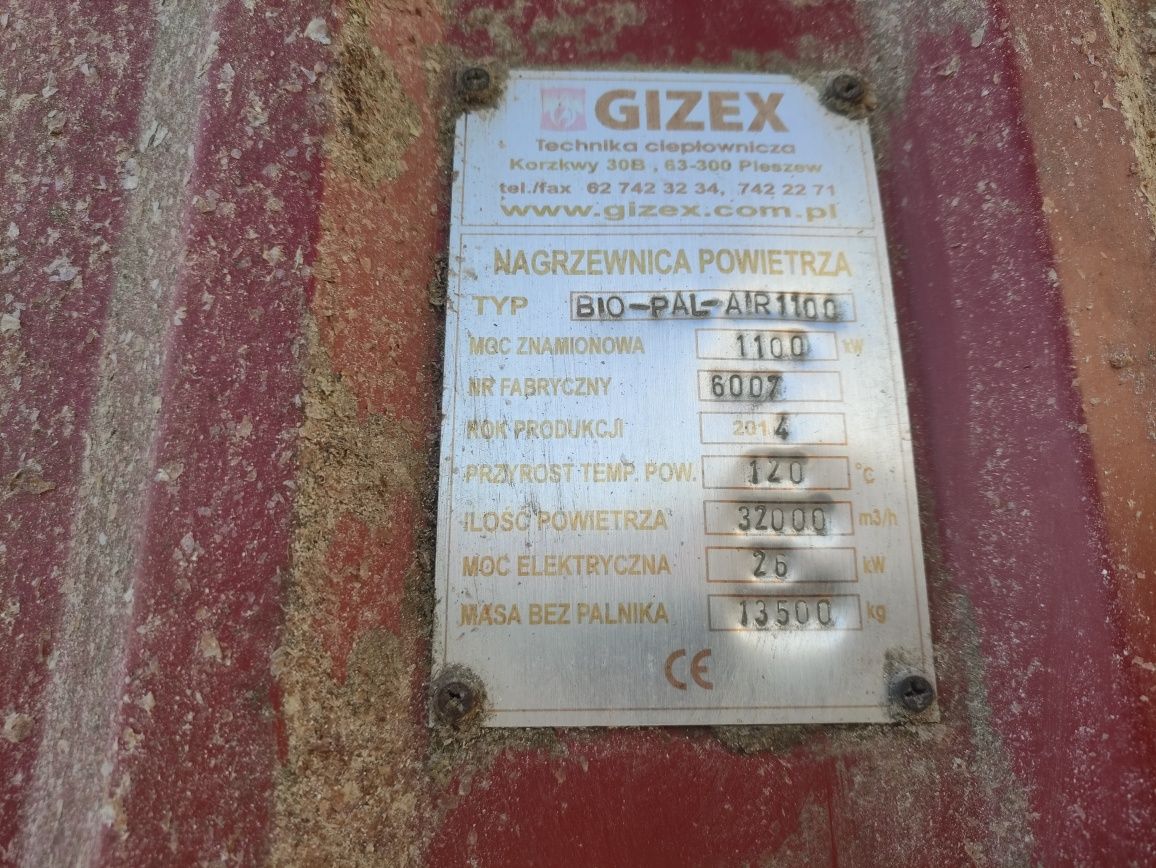 Piec na słomę Gizex Graso suszarnia biopal 1100mw.Na 4 baloty suzarnia