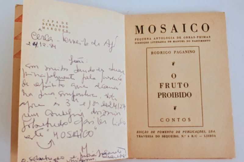 Mosaico o fruto proibido livro Rodrigo paganino antigo