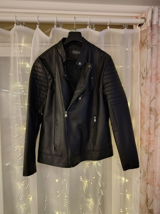 Męska kórtka skórzana motocyklowa