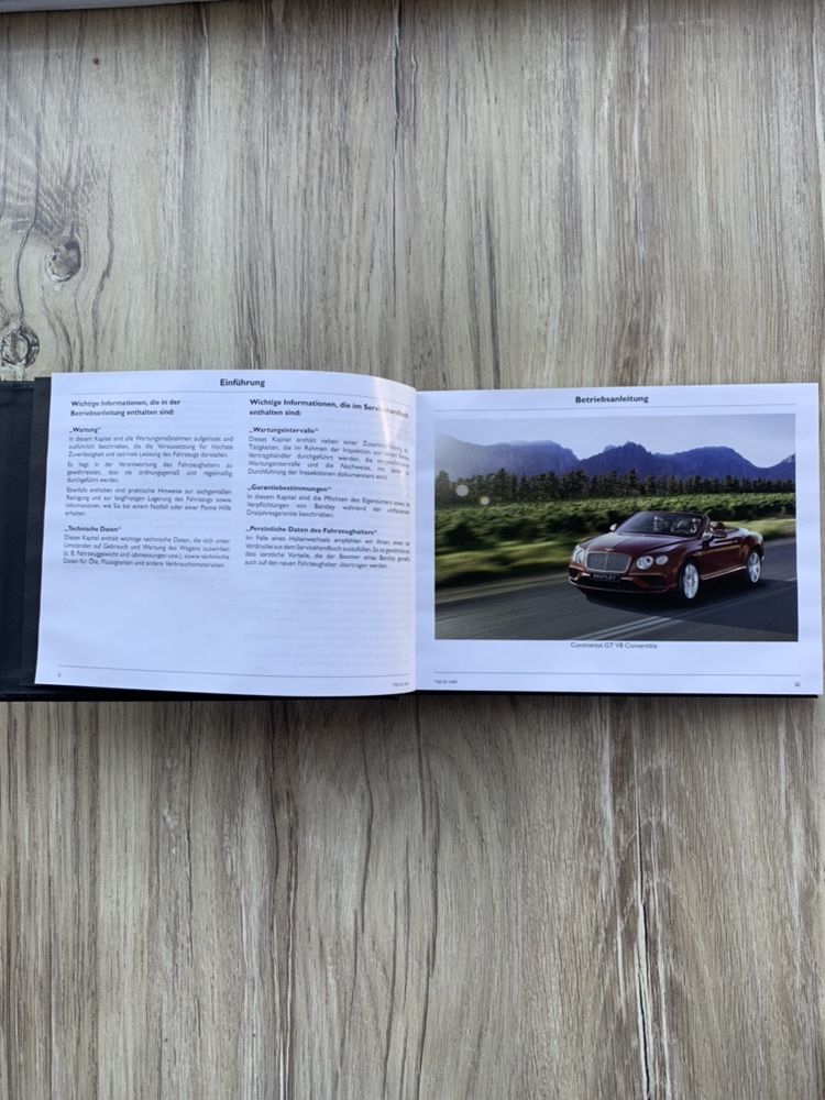 Bentley GT Convertible Instrukcja obsługi /owners manual handbook