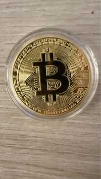 Pozłacana moneta Bitcoin kolekcjonerska