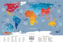 Mapa zdrapka - Travel Map Weekend World oprawa: tuba