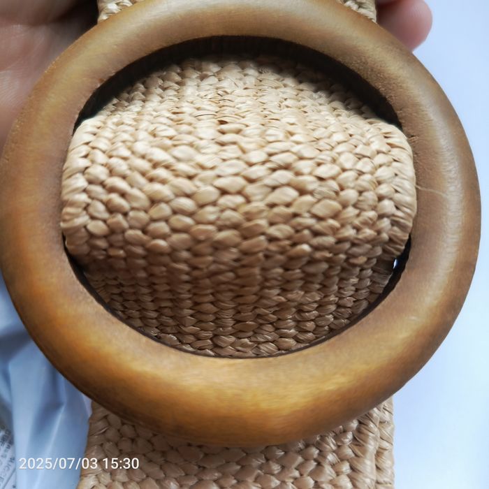 Nowy pleciony pasek damski rozciągliwy gumowany Boho beżowy