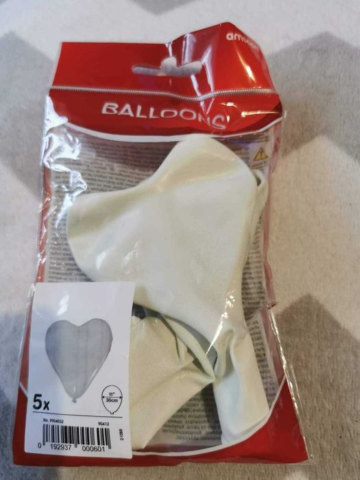 Balony białe serca 5 sztuk /ślub /wesele