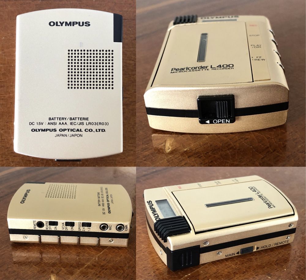 Retro dyktafon OLYMPUS Pearlcorder L400 Kit na mikro kasety Japan box