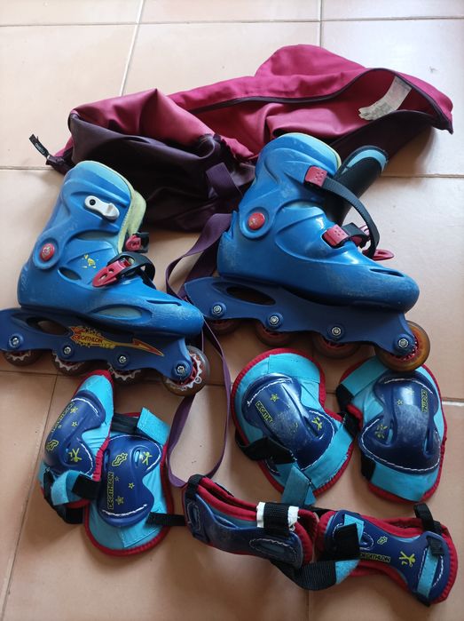 Patins em linha infantil com vários acessórios-Decatlon- N 36